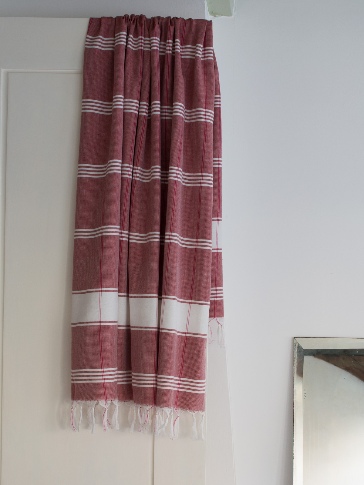 hammam towel checkered burgundy/white